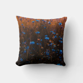 Blauwe bloemen kussen