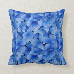 Blauwe bloemen kussen