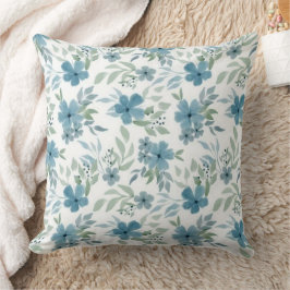 Blauwe bloemen kussen