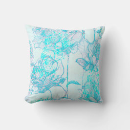 Blauwe Bloemen Kussen