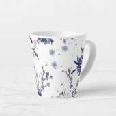 Blauwe bloemen latte mok (Rechterhoek)
