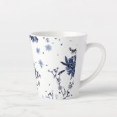 Blauwe bloemen latte mok (Rechts)