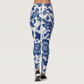 Blauwe bloemen leggings (Achterkant)
