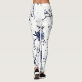 Blauwe bloemen leggings (Achterkant)