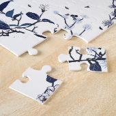 Blauwe bloemen legpuzzel (Zijkant)