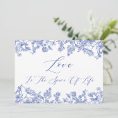 Blauwe Bloemen Liefde is het Kruid van het Leven Kaart (Staand voorkant)