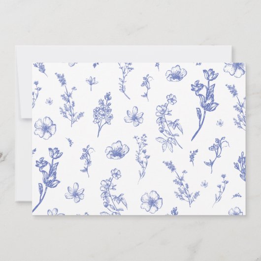  Blauwe Bloemen Liefde is het Kruid van het Leven Kaart (Achterkant)