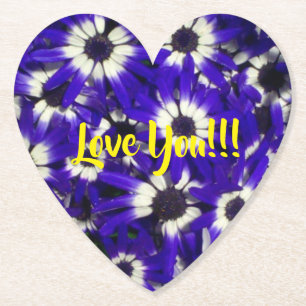 Blauwe Bloemen Liefde Ya Papier Onderzetter