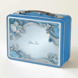 Blauwe  Bloemen Lunchbox