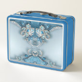 Blauwe Bloemen Lunchbox (Achterkant)