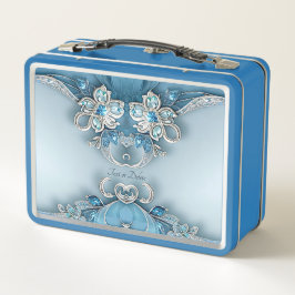 Blauwe  Bloemen Lunchbox