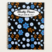 Blauwe Bloemen Maandelijkse Planner (Voorkant)
