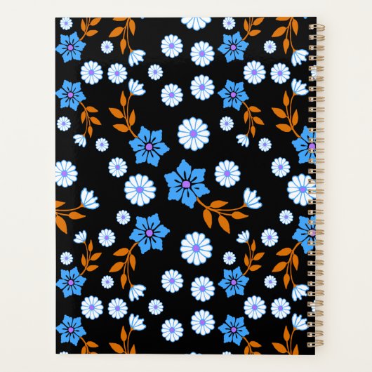 Blauwe Bloemen Maandelijkse Planner (Achterkant)