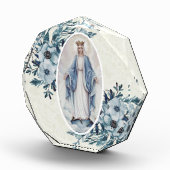 Blauwe Bloemen|Madonna | Maagdelijke Mary | Kant Fotoblokken (Rechts)