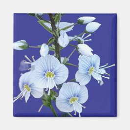 Blauwe bloemen magneet