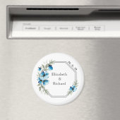 Blauwe bloemen magneet (Insitu (Vaatwasser))