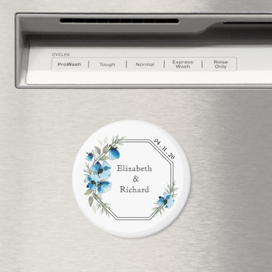 Blauwe bloemen magneet (Insitu (Vaatwasser))