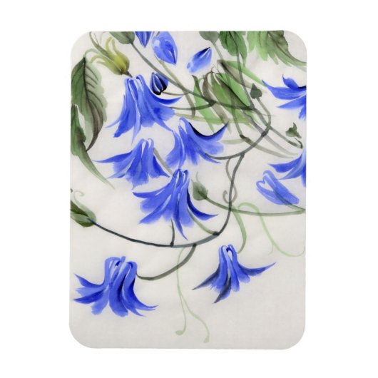 Blauwe bloemen magneet (Verticaal)