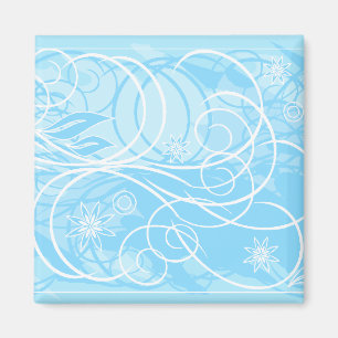 Blauwe bloemen magneet