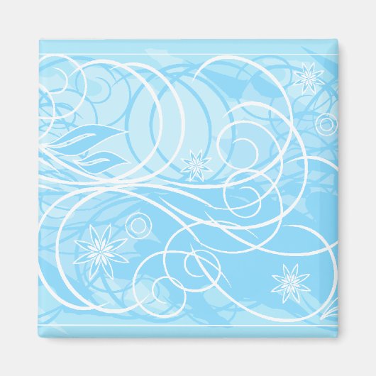 blauwe bloemen magneet (Voorkant)
