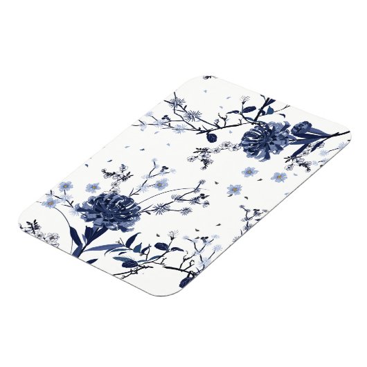 Blauwe bloemen magneet (Linkerzijde)