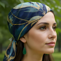 Blauwe Bloemen Mandala Chiffon Sjaal
