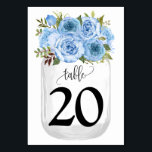 Blauwe bloemen Mason Jar Country Weddenschap Kaart<br><div class="desc">Mason Jar met waterverf blauw bloemontwerp. Romantic boho chic style. U moet elk lijstaantal afzonderlijk creëer. 1. Voeg lijstaantal aan ontwerp toe. 2. Voeg toe aan je kar. 3. Herhaal voor elk tabelnummer dat u nodig hebt. Voor extra veranderingen (doopvontkleur, doopvontstijl, verwijder of beweeg elementen, verander andere formulering "Lijst" is...</div>