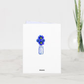 Blauwe bloemen Mason Jars Dank je kaart (Achterkant)