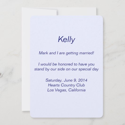 Blauwe Bloemen Mason Potten Bruidsmeisje Kaart (Achterkant)