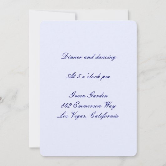 Blauwe Bloemen Mason Potten Ontvangstkaart Kaart (Achterkant)