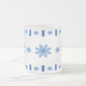 Blauwe bloemen matglas koffiemok (Center)