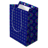blauwe bloemen medium cadeauzakje (Achterkant Gekanteld)