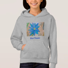 Blauwe Bloemen Meisjes Hoodie
