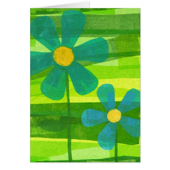 Blauwe bloemen met bericht (Voorkant)