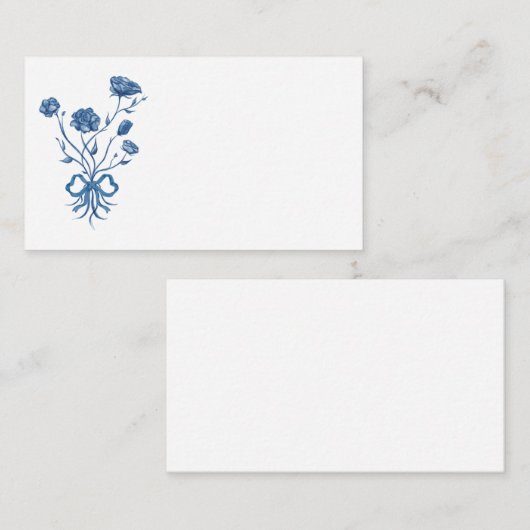 Blauwe bloemen met boog behuizing Kaart (Voorkant / Achterkant)