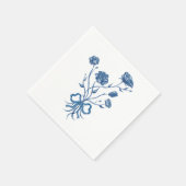 Blauwe bloemen met boogpapier servetten (Hoek)