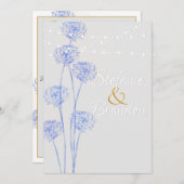 Blauwe bloemen met cirkels (lichtgrijs) kaart (Voorkant / Achterkant)