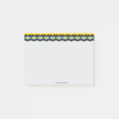 Blauwe Bloemen Met Gele & Zwarte Afwerking Post-it® Notes (Voorkant)