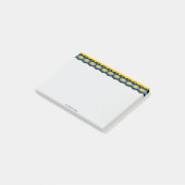 Blauwe Bloemen Met Gele & Zwarte Afwerking Post-it® Notes (Schuin)