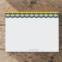 Blauwe Bloemen Met Gele & Zwarte Afwerking Post-it® Notes