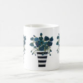 Blauwe bloemen met gestreepte Vase Fine Art Koffiemok (Center)
