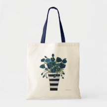 Blauwe bloemen met gestreepte Vase Fine Art