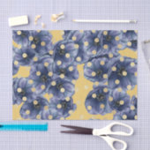 Blauwe bloemen met gouden Stippen Tissuepapier (Craft)