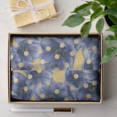 Blauwe bloemen met gouden Stippen Tissuepapier (Geschenk)