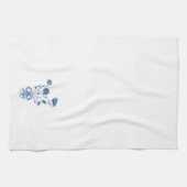 Blauwe bloemen met strik keukenhanddoek (Horizontaal)