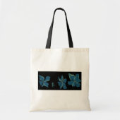 Blauwe bloemen met zeemeermin tote bag (Voorkant)