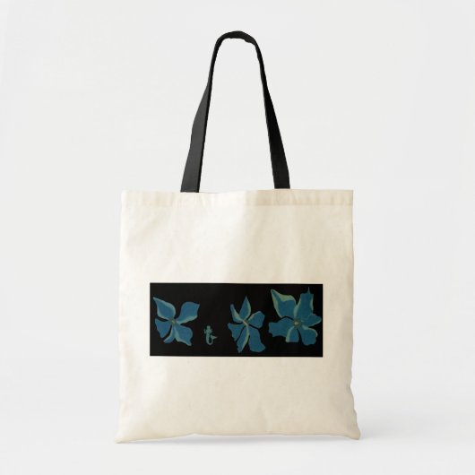Blauwe bloemen met zeemeermin tote bag (Voorkant)