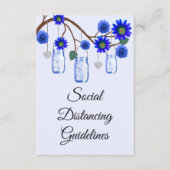 Blauwe Bloemen Metselwerk Pot Veiligheidsmaatregel Informatiekaartje (Voorkant)