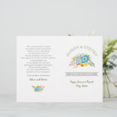 Blauwe bloemen modern bloemetjestrouwprogramma (Staand voorkant)