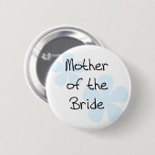 Blauwe bloemen moeder van de bruid ronde button 5,7 cm (Voorkant /achterkant)